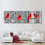 Cardinal Birds - 3 pièces sur toile tendue-92828315