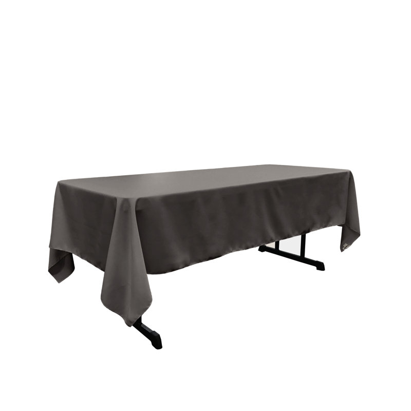 Rectangular Stain-Resistant Polyester Tablecloth - Basics by Wayfair™, Charcoal, 102" x 60"