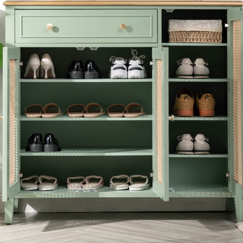 24 Pair Shoe Storage Cabinet, Green