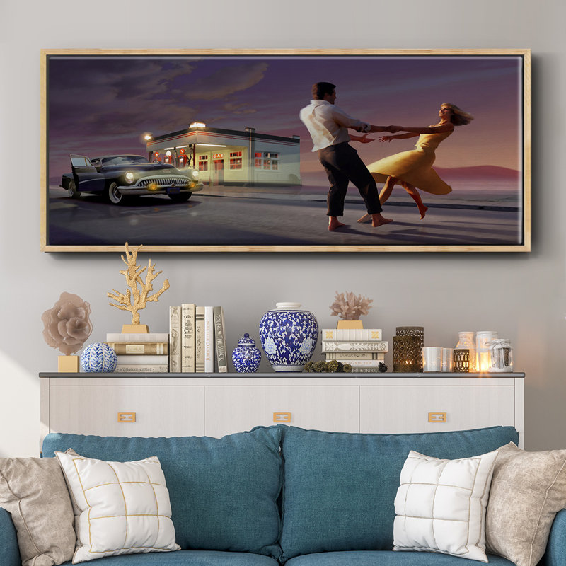 Night Dance- Framed Canvas, 8" H x 20" W