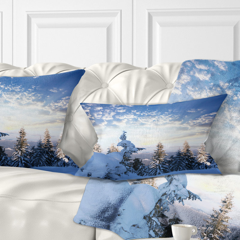 Coussin décoratif Foggy White Winter Forest