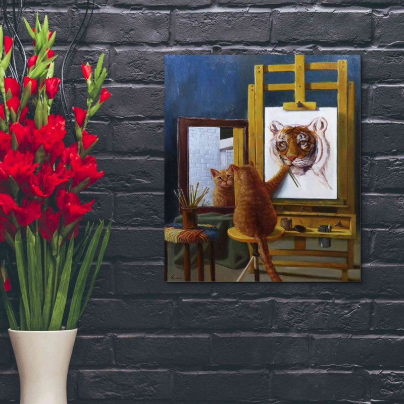 «Norman Catwell» par Lucia Heffernan, art mural sur toile, H 24 po x l 20 po x P 0,75 po