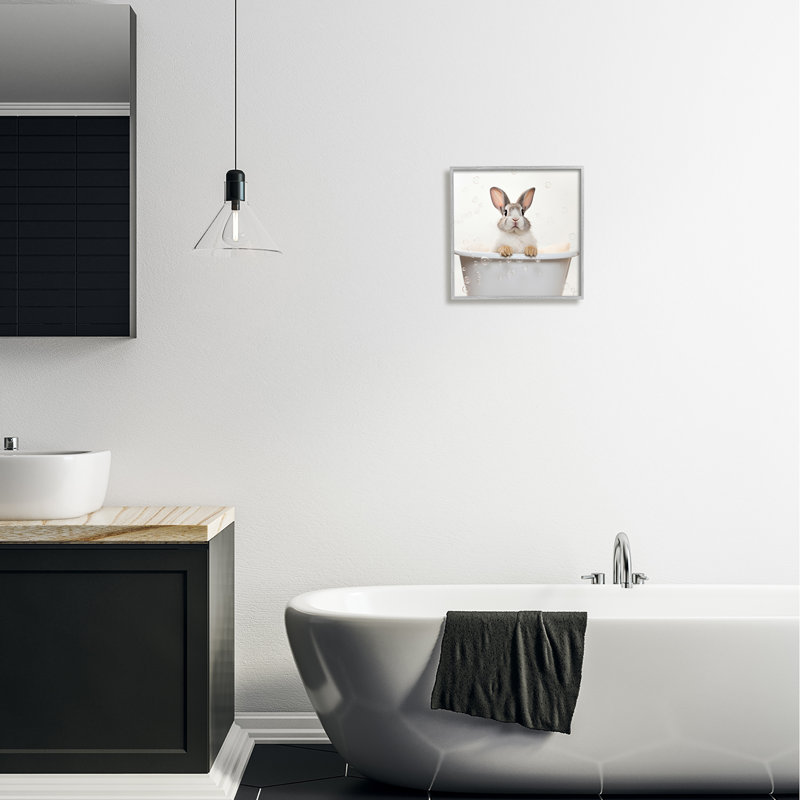Baignoire Rabbit Bubble par Lazar Studio, Estampe numérique Farmhouse, H 12 po x l 12 po x P 1,5 po