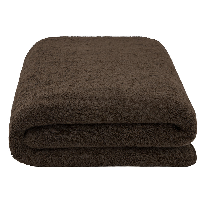 Drap de bain surdimensionné 100% coton 40 x 80 Darcelle, Chocolat / Brun
