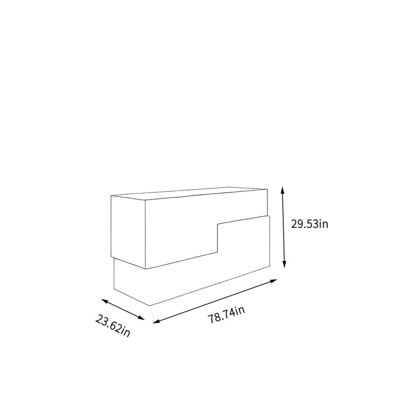 Joel, Brun, H 29,53 po x l 78,74 po x P 23,62 po