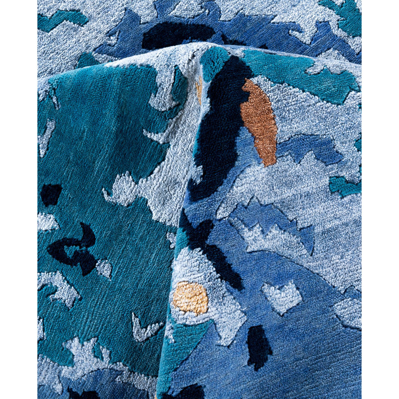 Overdyed One-of-a-Kind Rectangle 9'3" X 11'10" Hand Knotted Area Rug