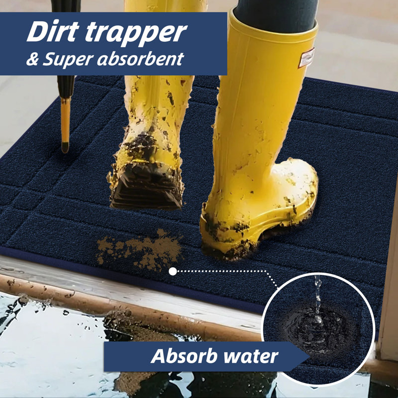 Paillasson antidérapant, tapis d'entrée lavable à la machine pour chaussures et pattes, tapis de porte à profil bas résistant aux taches pour l'entrée avant / arrière intérieure