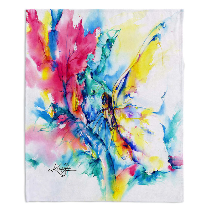 Couverture sherpa doux papillon, l 51 po x L 60 po