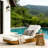 Modern Acacia Wood Outdoor Chaise Lounge with Water-Repellent Cushion & Integrated Headrest, Adjustable & Foldable Design for Patio, Poolside, Garden-1958928761