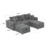Canapé modulaire rembourré en tissu 3 places avec 2 repose-pieds Modern-2016179254-2016179252