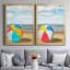 Beach Ball I - ensemble de 2 reproductions d'art sur toile encadrées-424255136-424255137