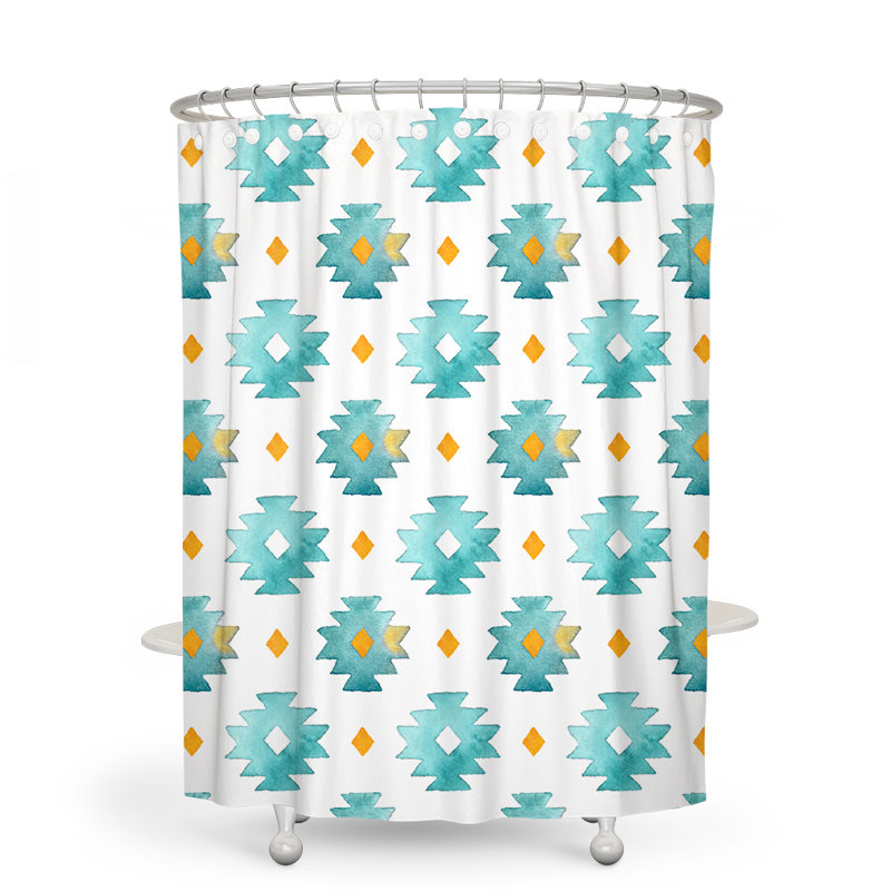 Geometric Shower Curtain, 93" H x 70" W