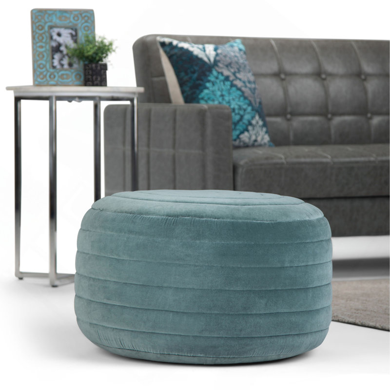 Vivienne - Pouf rond - Turquoise