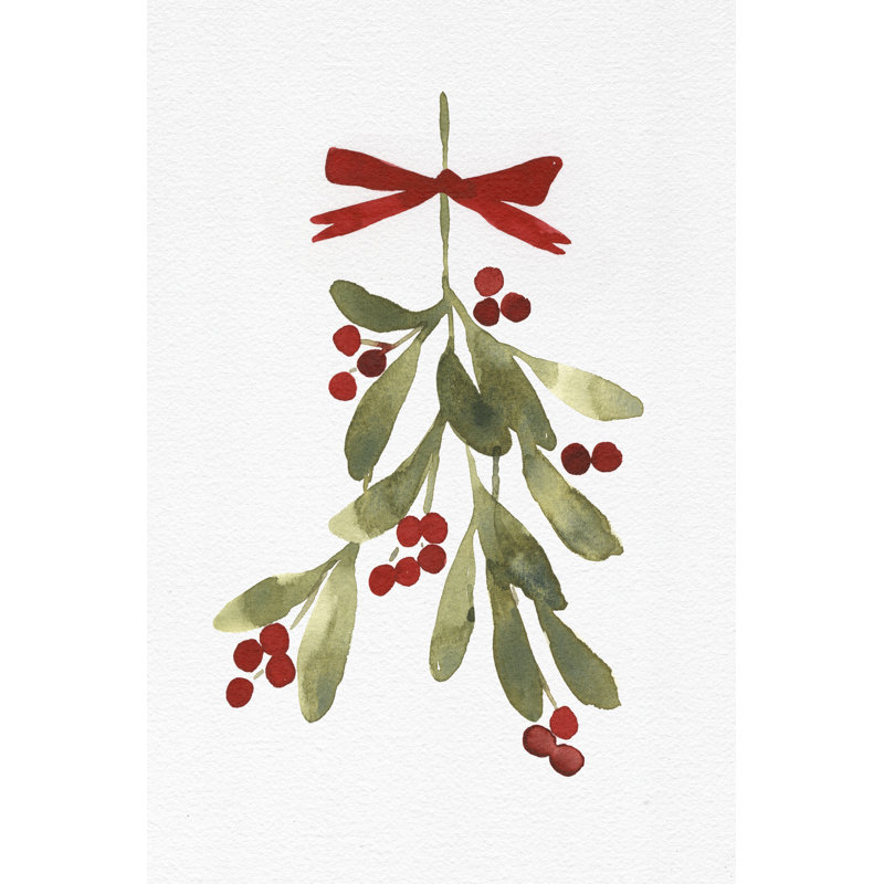 Mistletoe Bow I by Emma Caroline - Painting Print, Wrapped Canvas, 91cm H x 61cm W