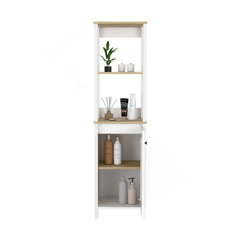 St. Clair Linen Cabinet, Two Interior  Shelves, Two Open Shelves, Single Door, Multicolor