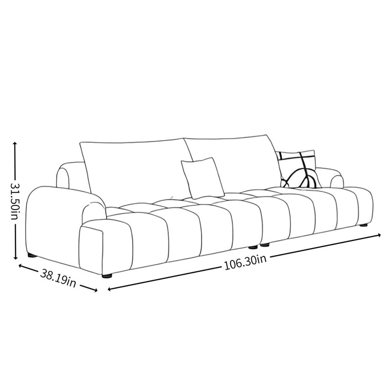 Modern Simple Cream Style Fabric Sofa