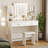 Smart Makeup Vanity Desk with USB Charging, 3-Level LED Lighting