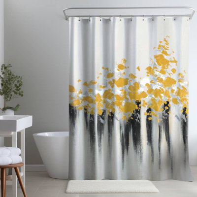 Cartegena Abstract – Polyester Shower Curtain, Dye Sublimation Print, 71" W × 74" L