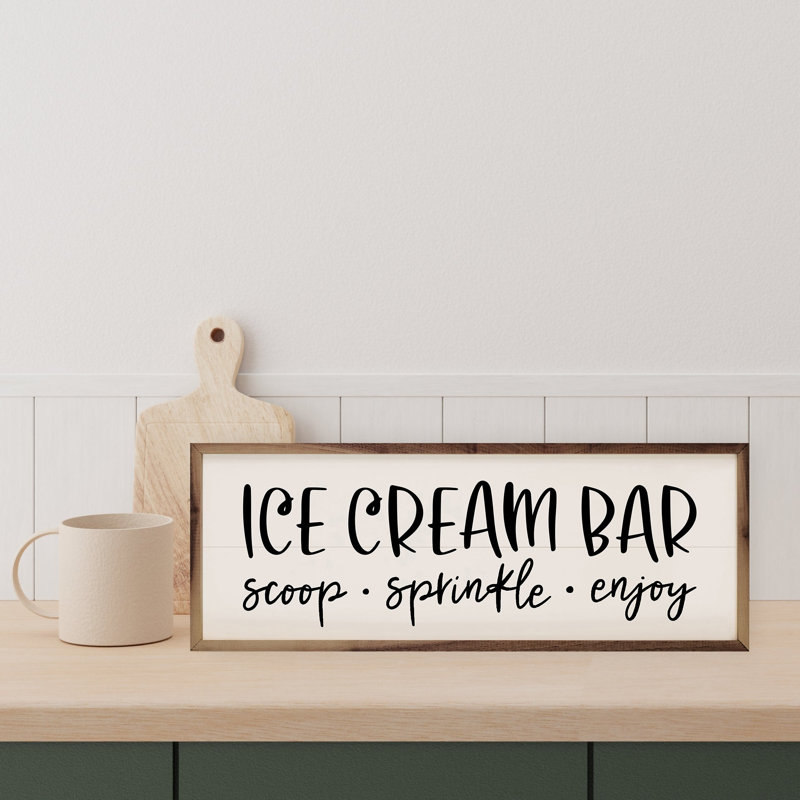 Ice Cream Bar White, 16" H x 48" W