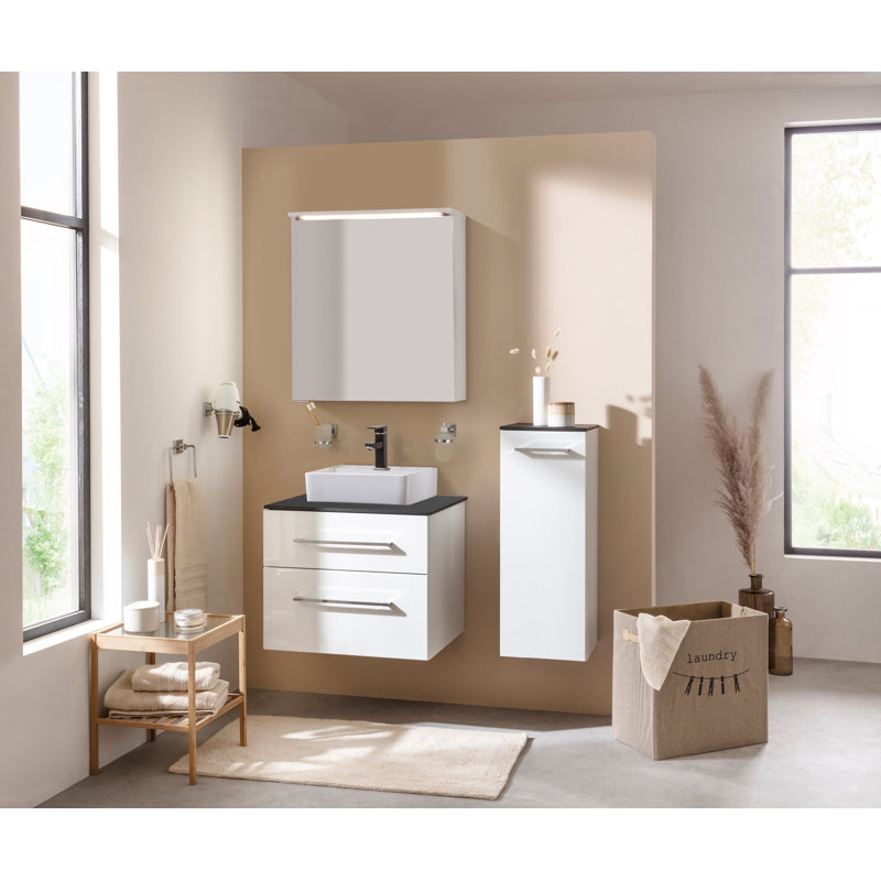 Bathroom Cabinet, White/Black