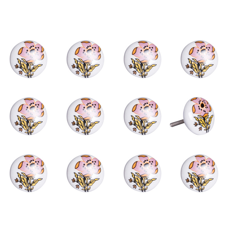 Multipack de boutons de champignon de 1,5 po de diamètre peint à la main