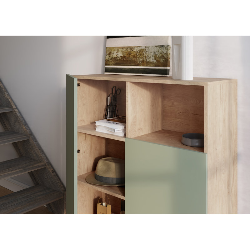 Eliscar Standard Accent Chest, Light Oak/Green/Black