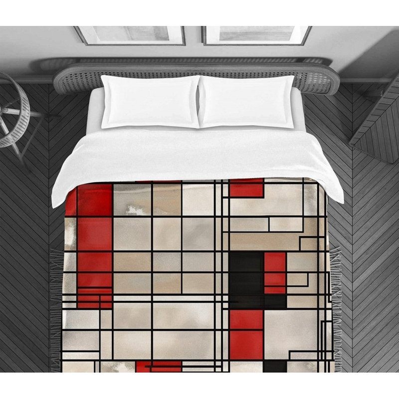 Mondrian Polyester Geometric Shapes Comforter, Twin Extra Long