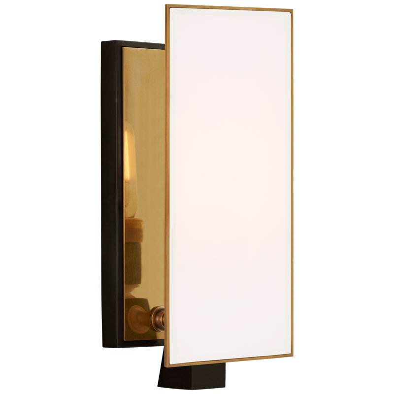Thomas O'Brien Albertine 1 - Light Armed Sconce, Polished Nickel, White Diffuser
