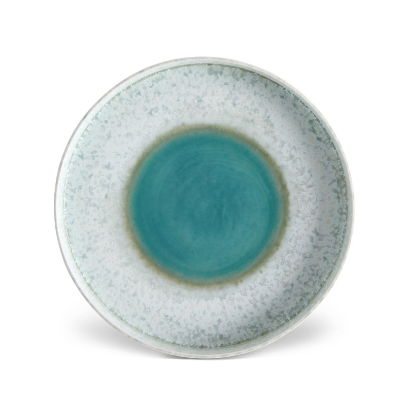 Terra Porcelain China Platter, 1.5" H x 13" W x 13" D, Seafoam
