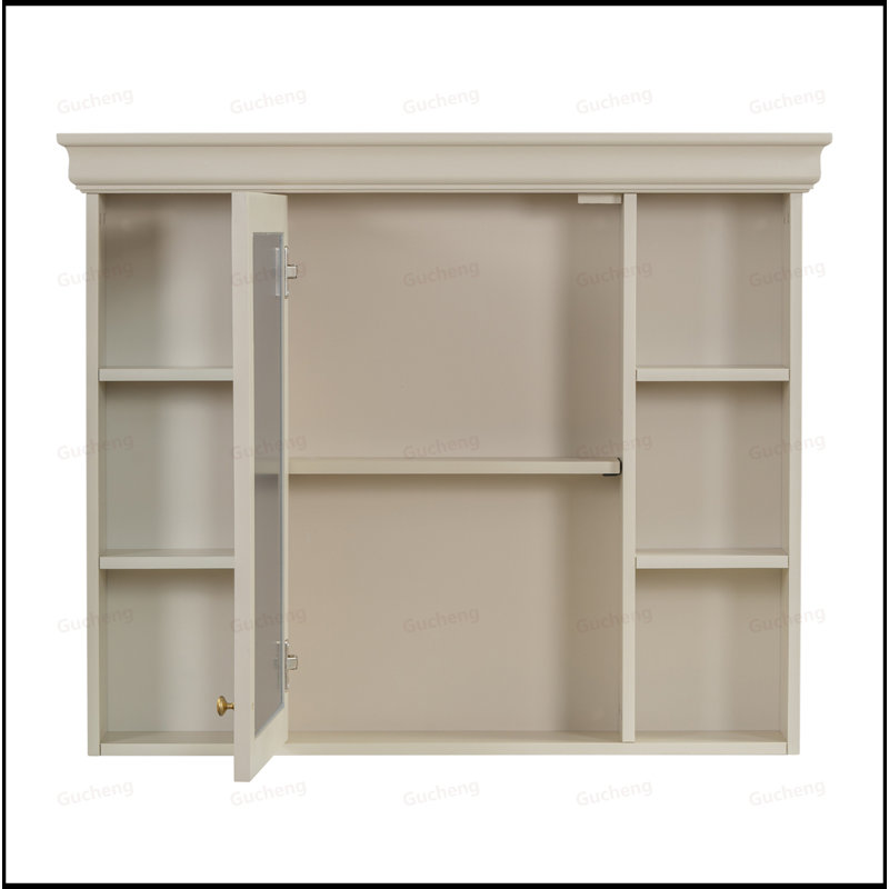 Meuble-lavabo de 36 po avec armoire à miroir et tablette réglable, Beige