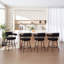 Tabouret de comptoir pivotant de 26,7 po avec dossier à oreilles incurvé et structure en métal Ansil-131199296