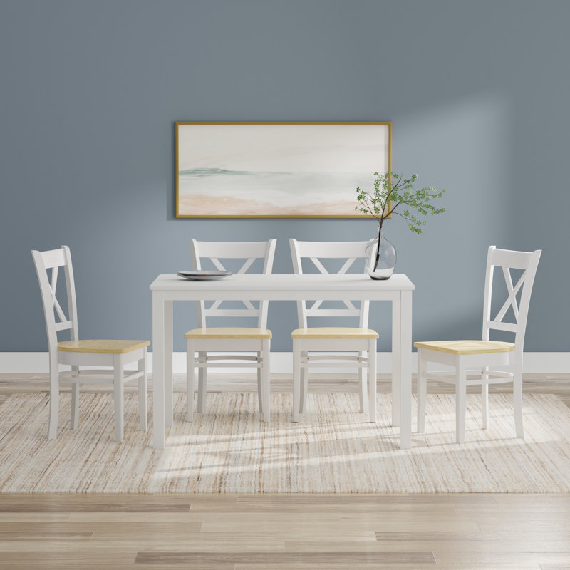 Ensemble repas pour 6 personnes Trabelsi, Blanc, Ensemble repas 5 pièces, Blanc / Naturel