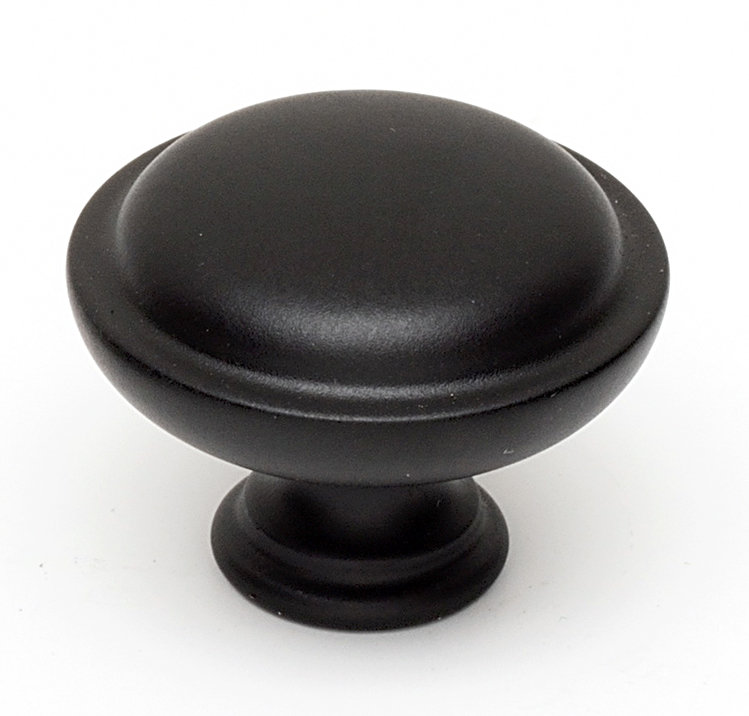 Poignée champignon, Noir mat, H 1 po x l 1,25 po x P 1,25 po