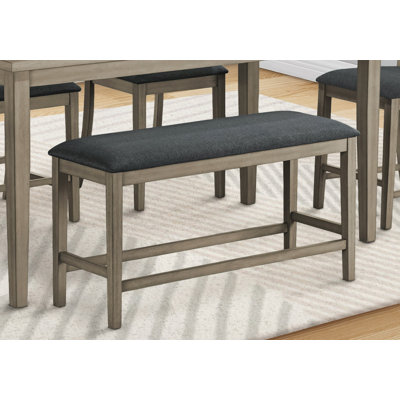 Banc, 42 po rectangulaire, salle à manger, cuisine, rembourré, bois, transitionnel