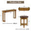 Ensemble de table de bar 4 pièces avec 3 tabourets de bar rembourrés en polyuréthane, table de petit-déjeuner avec 3 tabourets rembourrés Ensemble de table de salle à manger à hauteur de comptoir en bois massif pour le salon, la salle à manger. Naturel-774514242-774514251-774514254-774514261