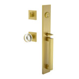 Viaggio Quadrato One-Piece Handleset With D Grip And Quadrato Rosette With Circolo Crystal Knob