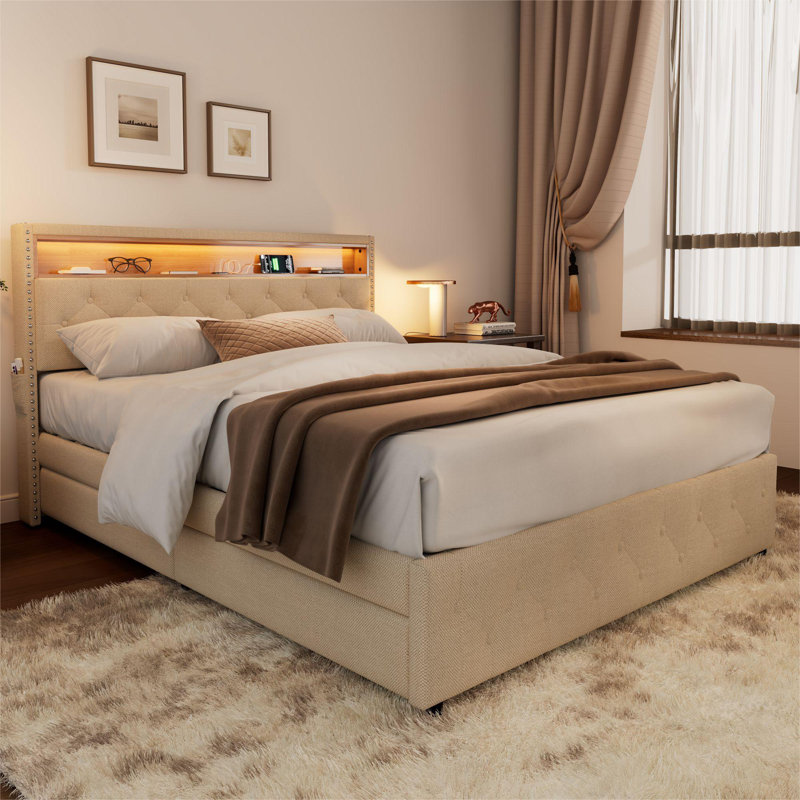 Dunsmuir Upholstered Storage Bed, Double (4'6)