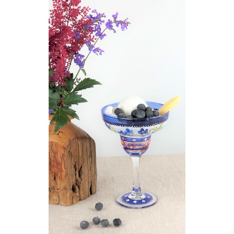 2 New Margaritaville Livin for the Weekend Stemmed cocktail Glasses Floral