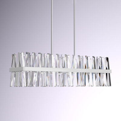Athol Metal Linear Chandelier with Crystal Accents
