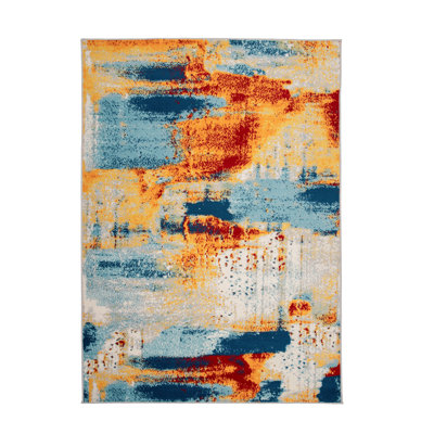 Tapis bleu / jaune / rouge Splash