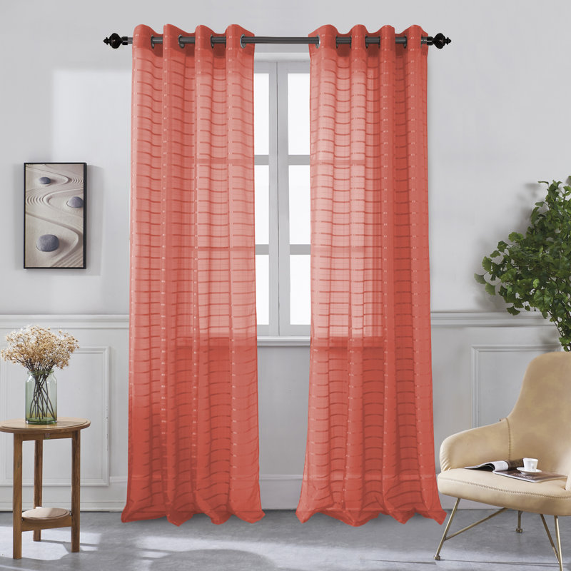 Kaci-Lea Sheer Curtain, Coral