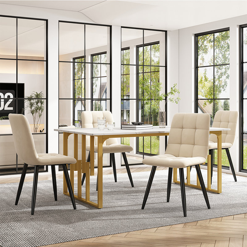 Melyna Rectangular Dining Table, Gold
