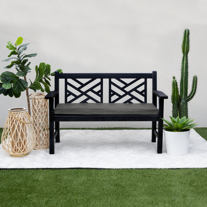 Fenna Indoor/Outdoor Bench Cushion, ETC Steel, 2" Thick x 17" W x 37" D