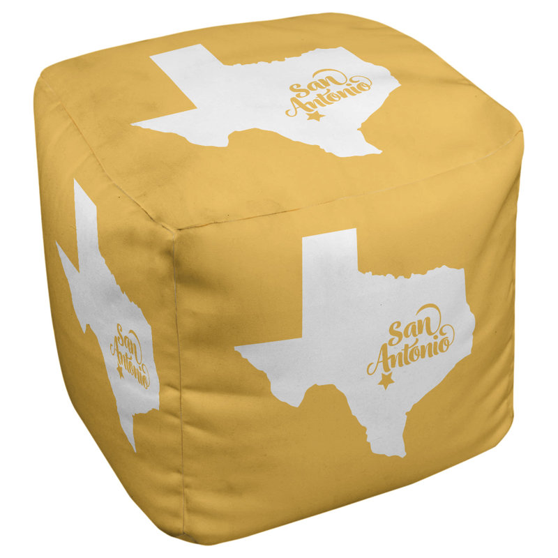 Repose-pieds cube san antonio texas, Jaune