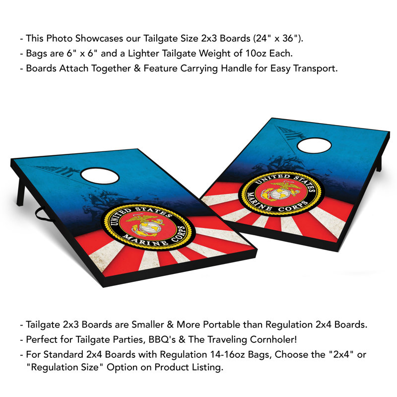 Ensemble de cornhole 2 'x 3' Marines