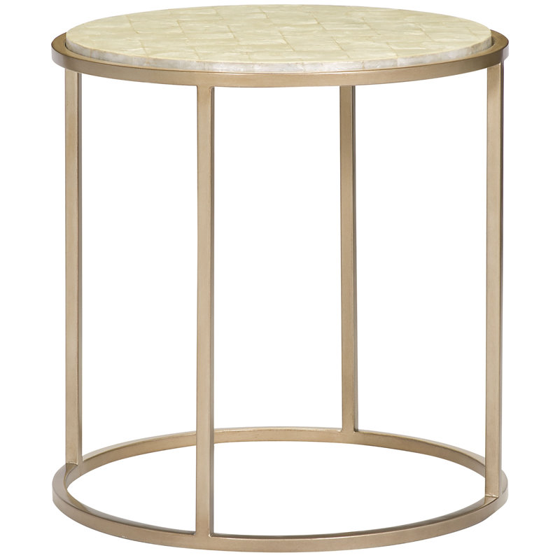 End Table, White Capiz/Luxe