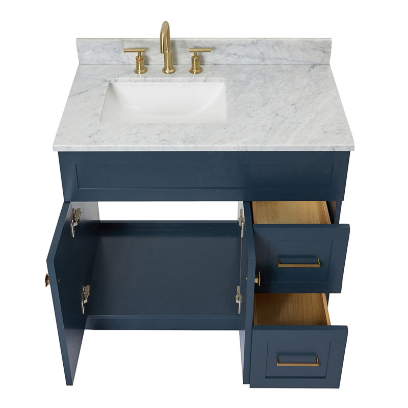 Ensemble de meuble-lavabo simple 37 po Partham, Bleu minuit