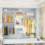 Système d'organisation l 96 po avec tiroirs Woodend, bureau de coiffeuse et tringles de suspension (coupés sur mesure)-734790444