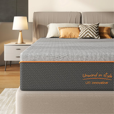 Matelas en mousse à mémoire de forme très grand 12 pouces, fibre de verre, sensation moyenne, couches de refroidissement respirantes - mousse américaine, housse, soulagement, thé et charbon, pour une livraison facile