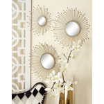 Metal Starburst Gold Wall Mirror Set